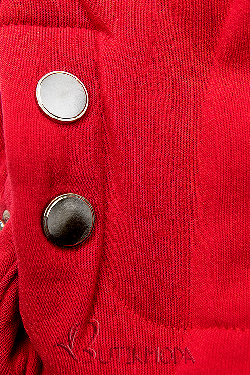 Piros színű hosszított kapucnis felső