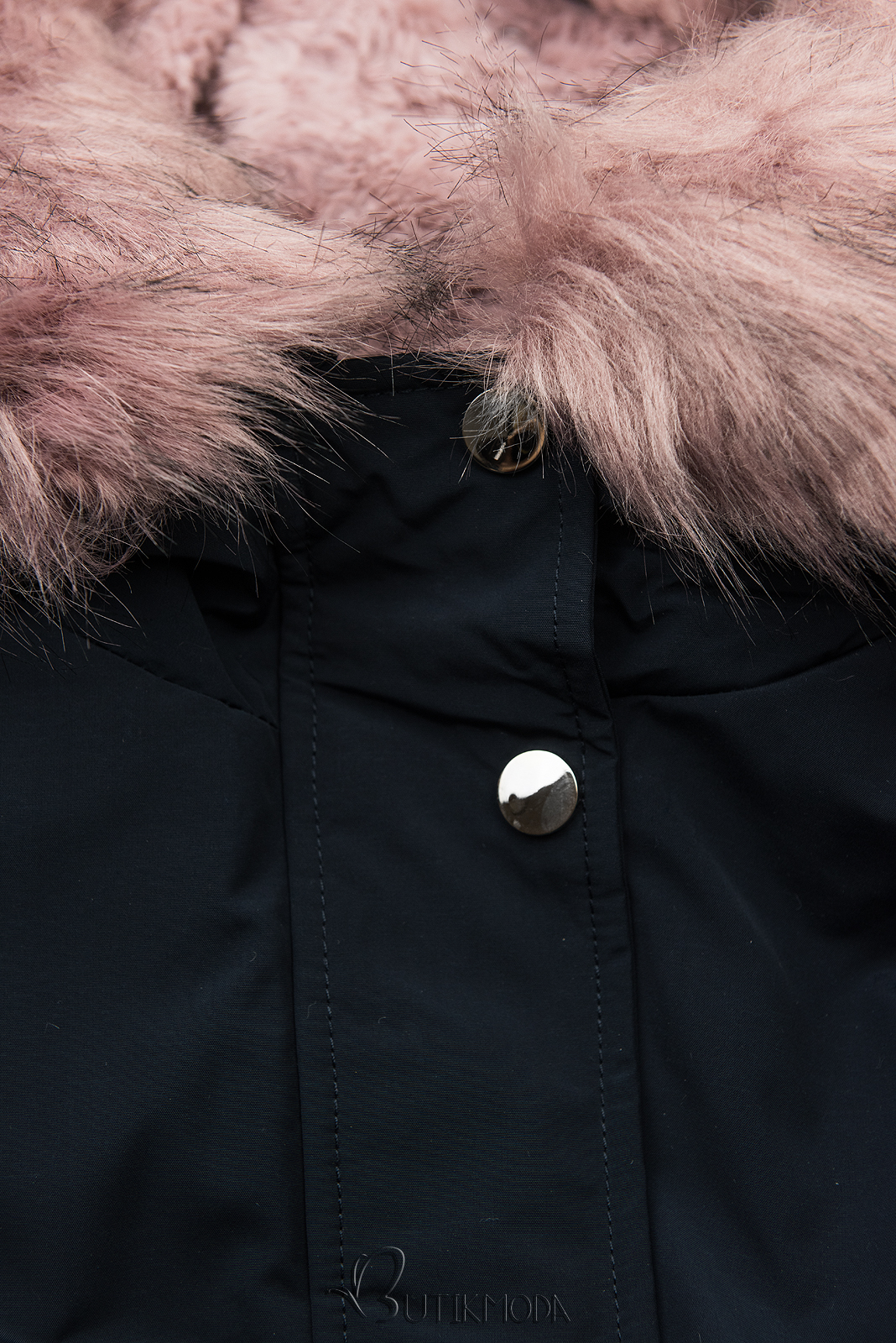 Sötétkék színű téli kabát levehető béléssel