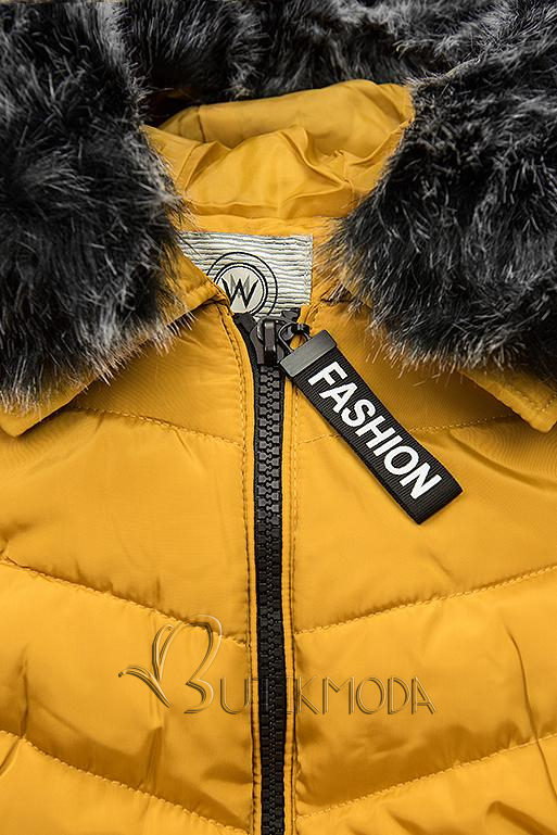 Sárga színű téli kabát FASHION