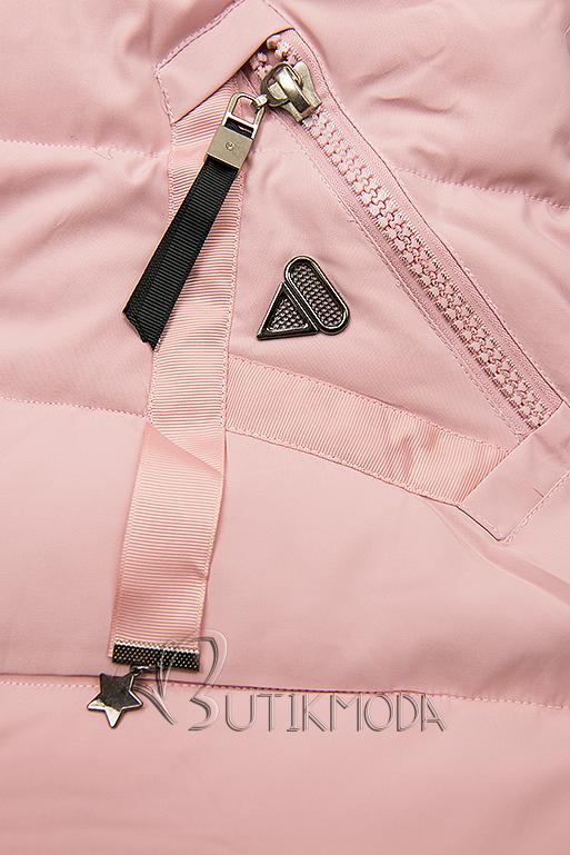 Steppelt téli kabát - rózsaszínű