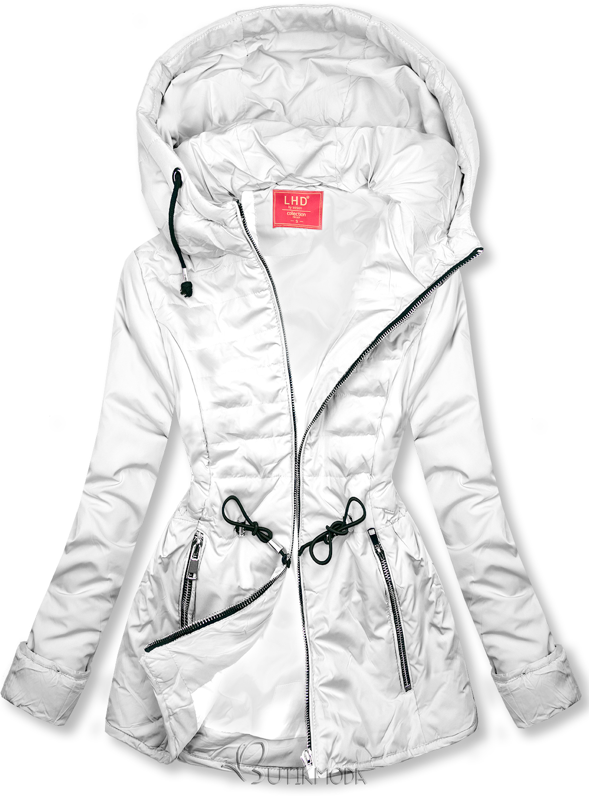 Fehér színű steppelt könnyű kabát