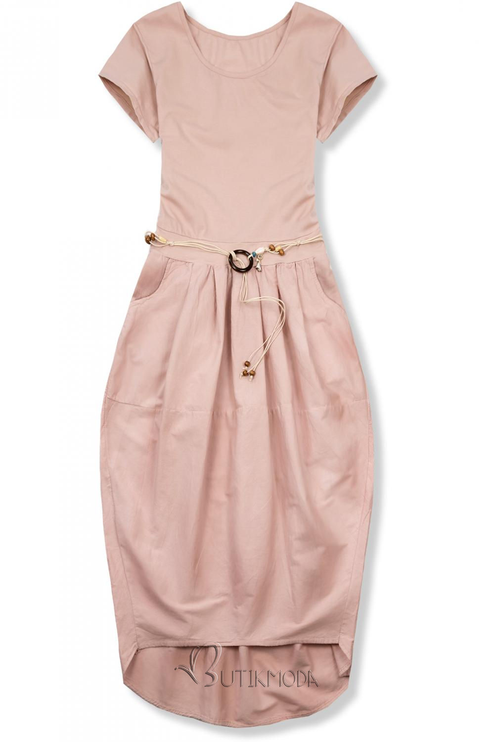 Rózsaszínű midi ruha basic stílusban