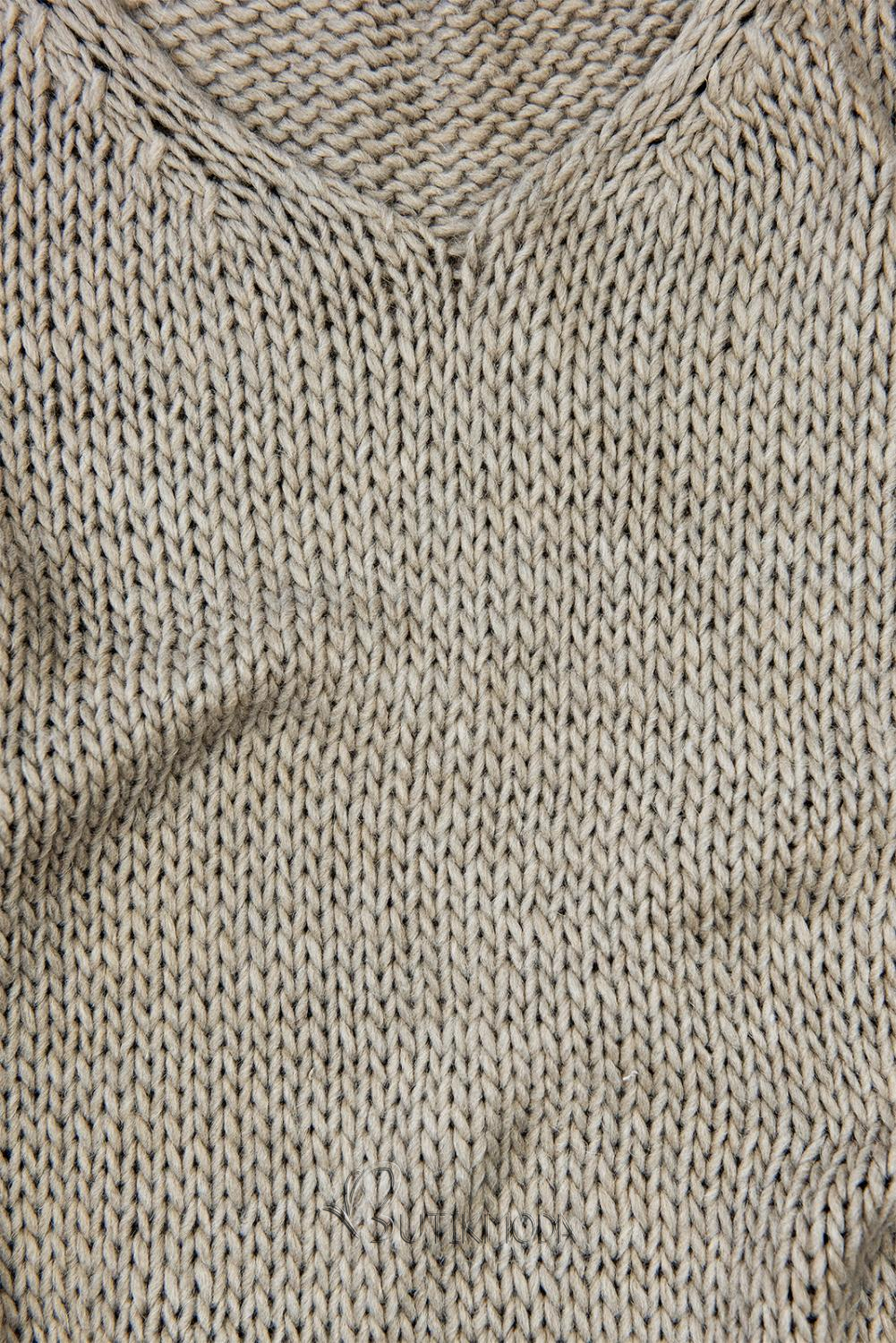 Cappuccinobarna színu kötött pulóver
