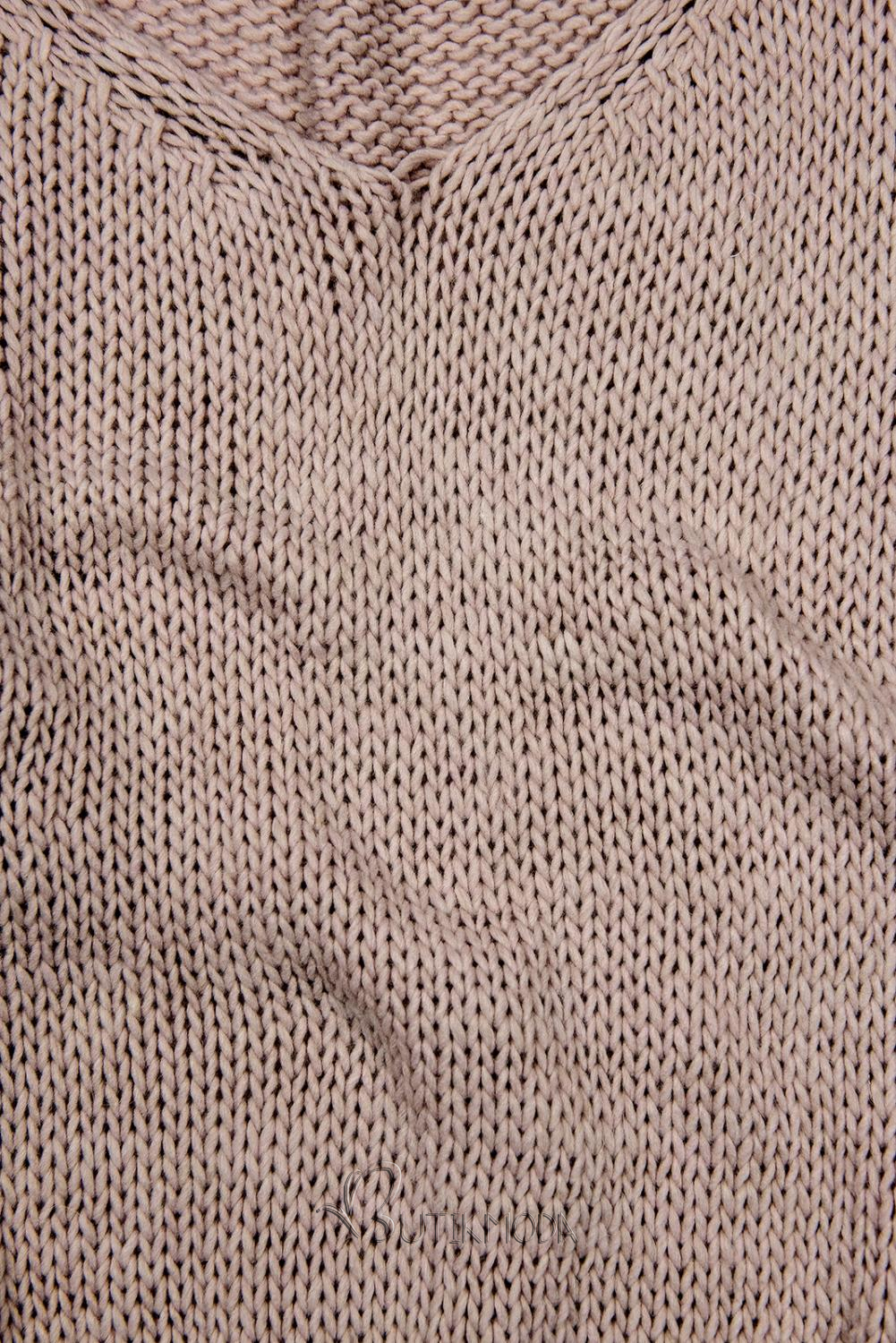 Vintage rózsaszínű kötött pulóver