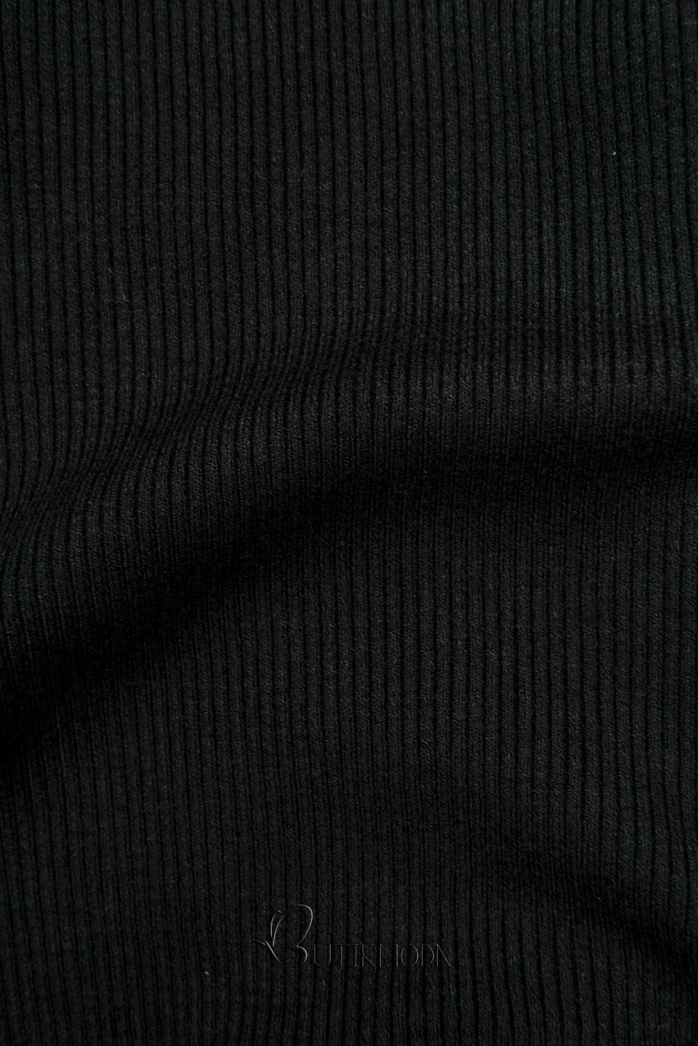 Fekete színű rövid garbó