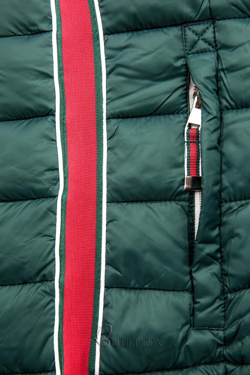 Zöld színű könnyű steppelt dzseki