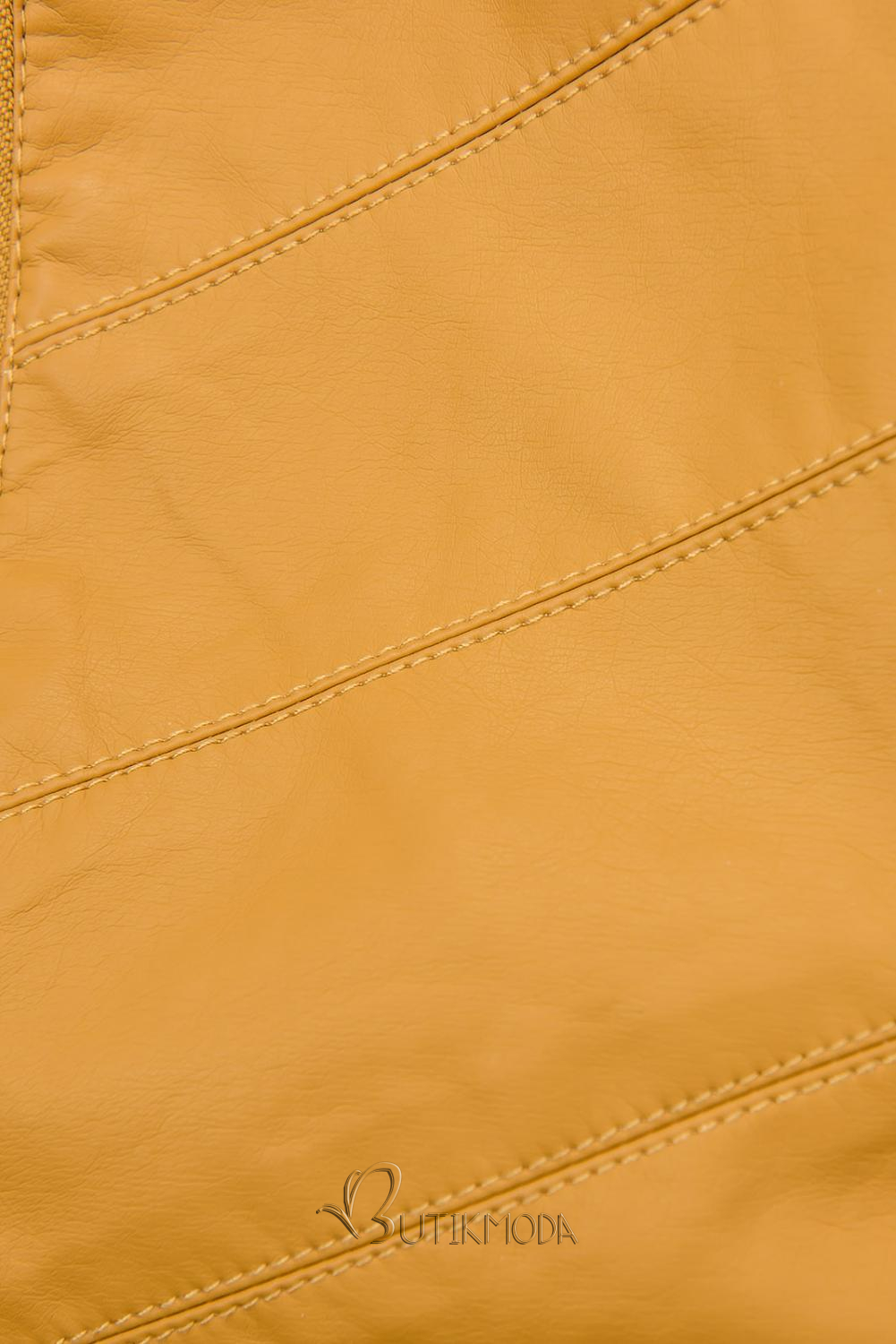 Sárga színű műbőr dzseki