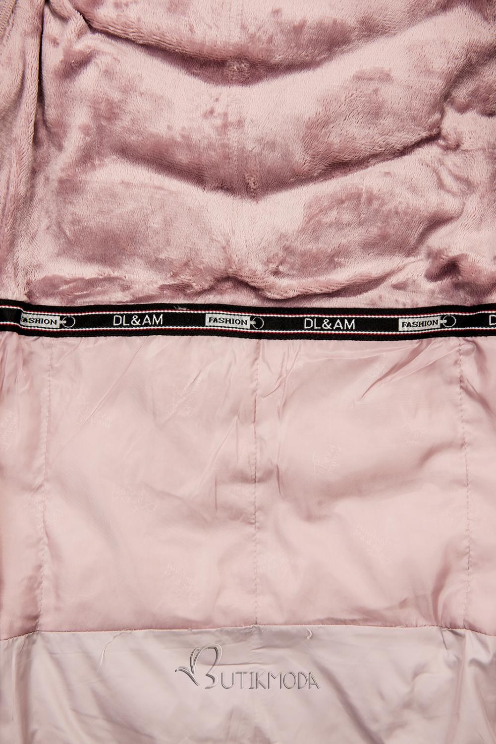 Rózsaszínű téli kabát/mellény