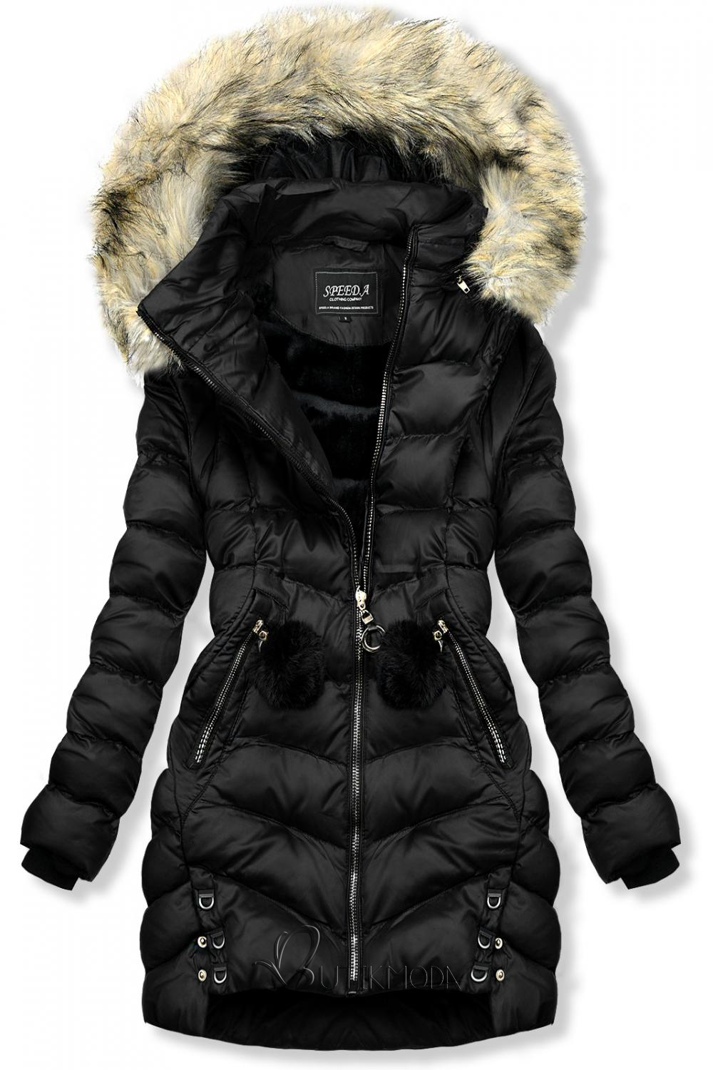 Fekete színű téli kabát/mellény