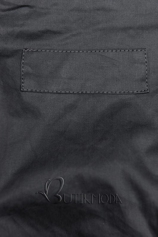 Szürké és fekete színű, kifordítható tavaszi kabát
