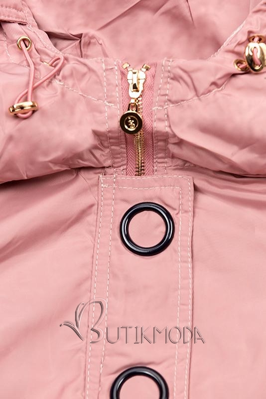 Rózsaszínű könnyű parka kabát