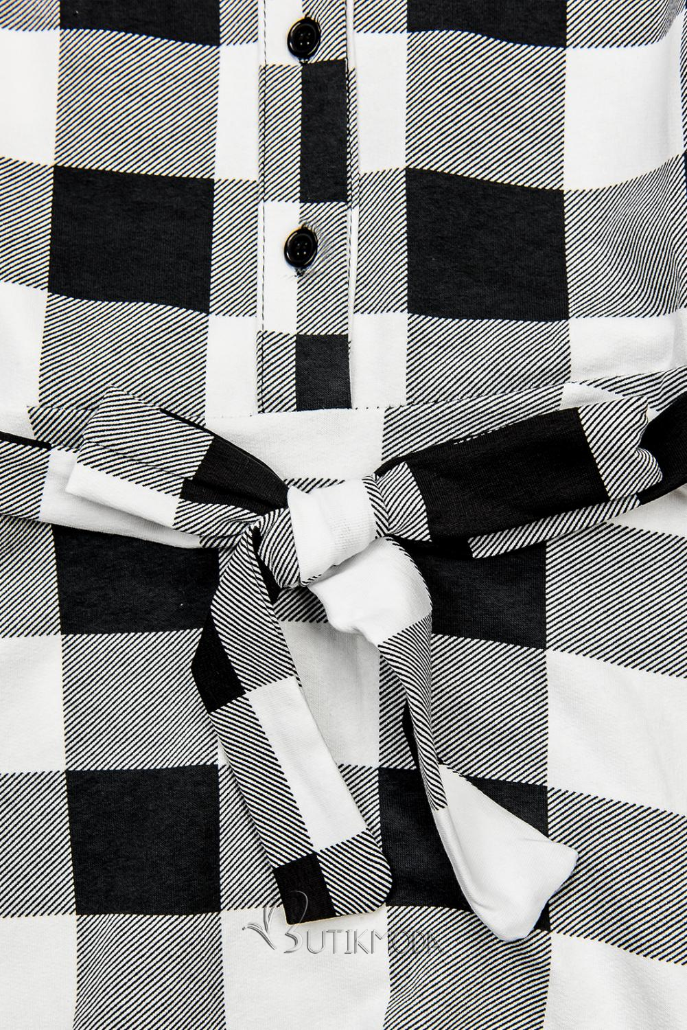 Fekete és fehér színű kockás ruha