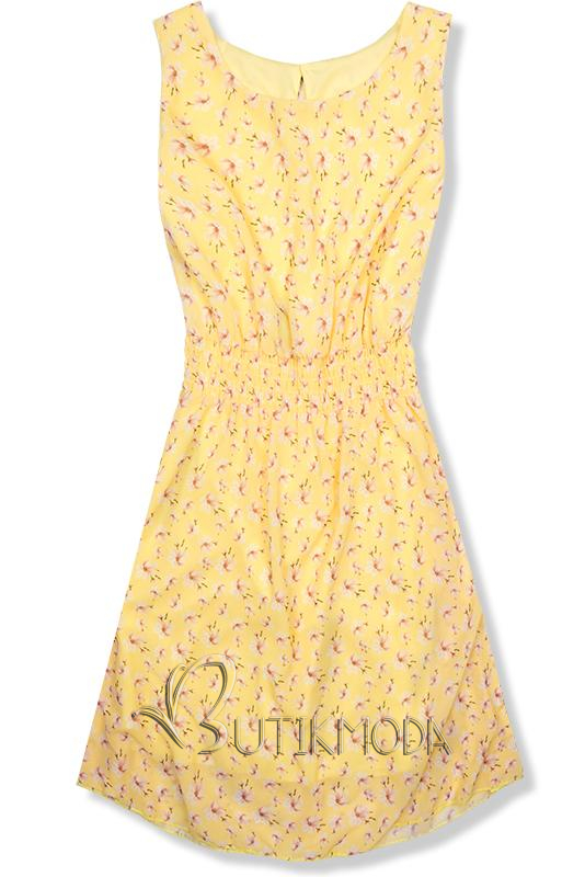 Sárga színű virágmintás könnyű nyári ruha