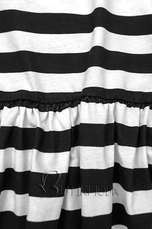 Fekete és fehér színű csíkos ruha I.