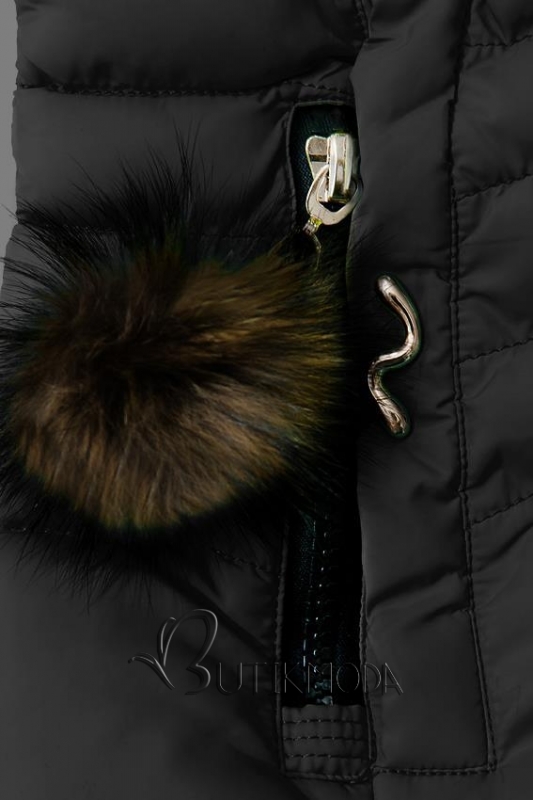 Fekete színű kabát W822