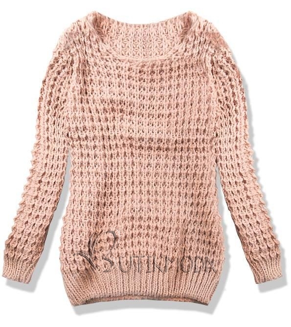 Rózsaszínű kötött pulóver LANA
