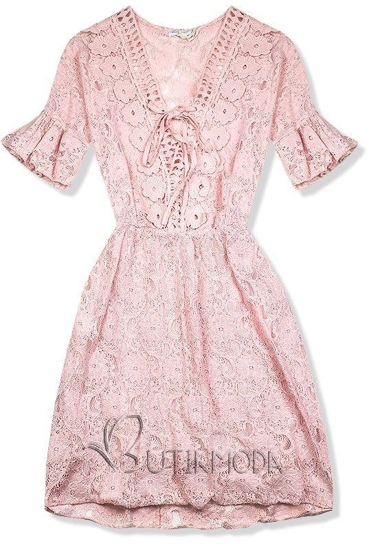 Rózsaszínű csipke ruha