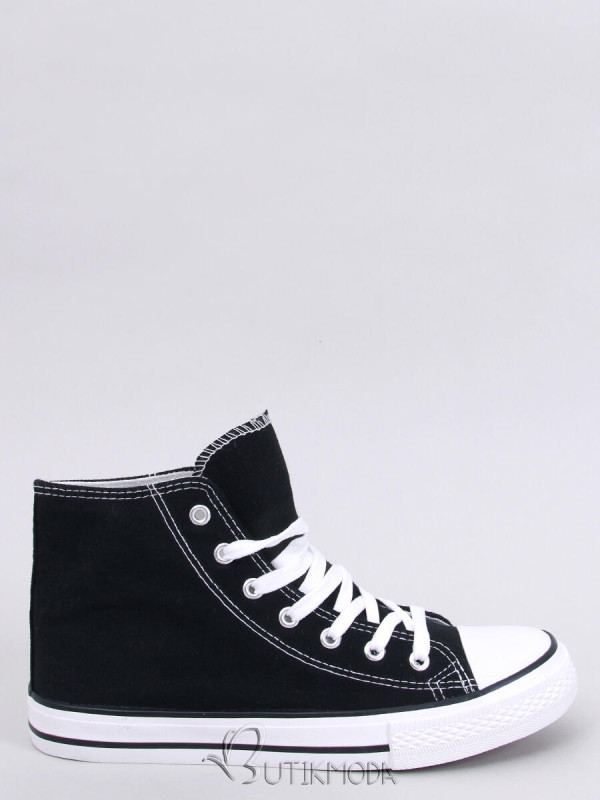 Klasszikus vászon tornacipő - fekete színű