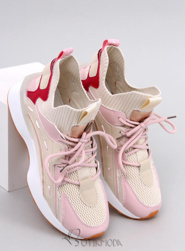 Rózsaszínű tornacipő színes akcentusokkal