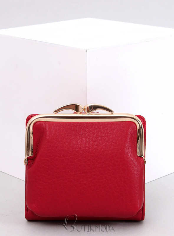 Piros színű kisméretű női pénztárca