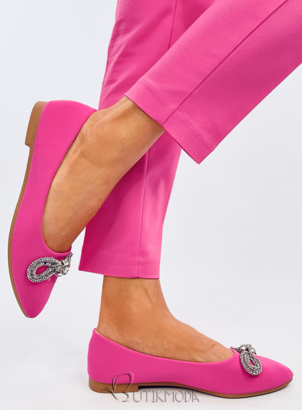 Cirkon masnival ellátott balerina cipő - rózsaszínű