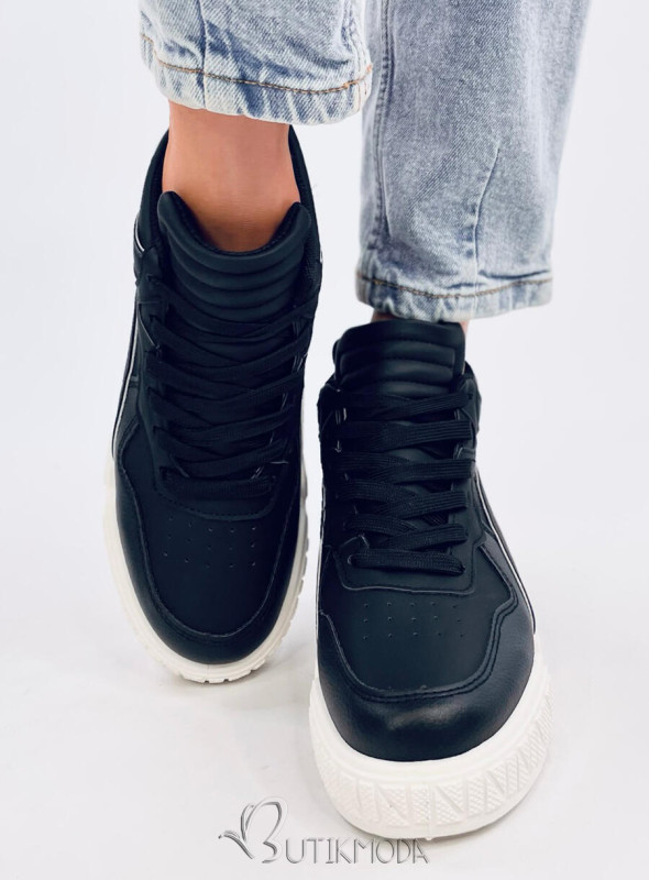 Fekete színű boka tornacipő