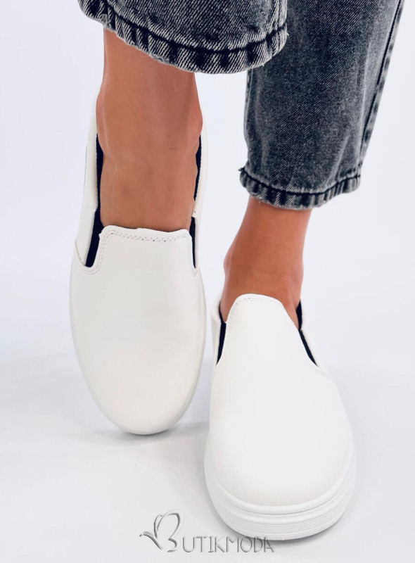 Slip-on tornacipő - fehér/fekete színű
