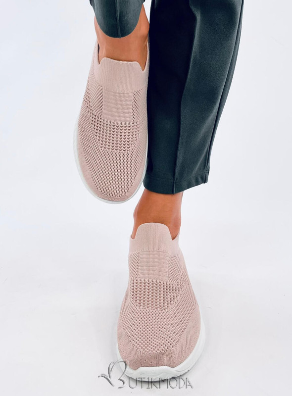 Rózsaszínű tornacipő elasztikus felülettel