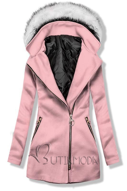 Rózsaszínű kapucnis kabát
