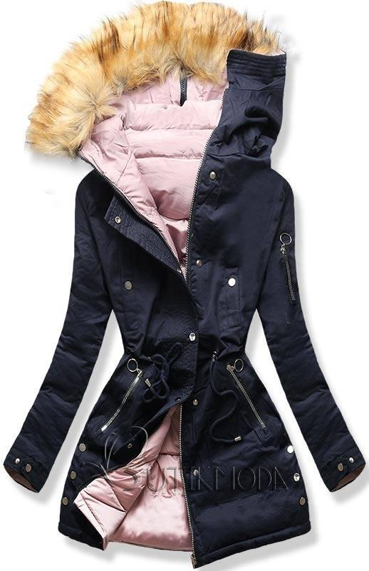 Kék és rózsaszínű kifordítható kabát