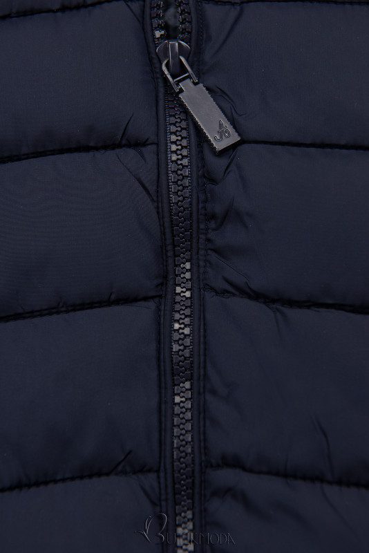 Átmeneti steppelt kabát - sötétkék színű