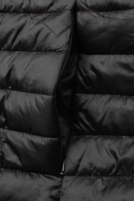 Fekete színű dzseki rugalmas derékpánttal