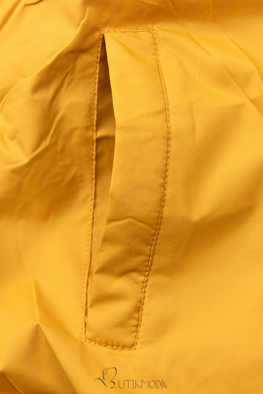 Steppelt kifordítható parka - sötétkék és sárga színű