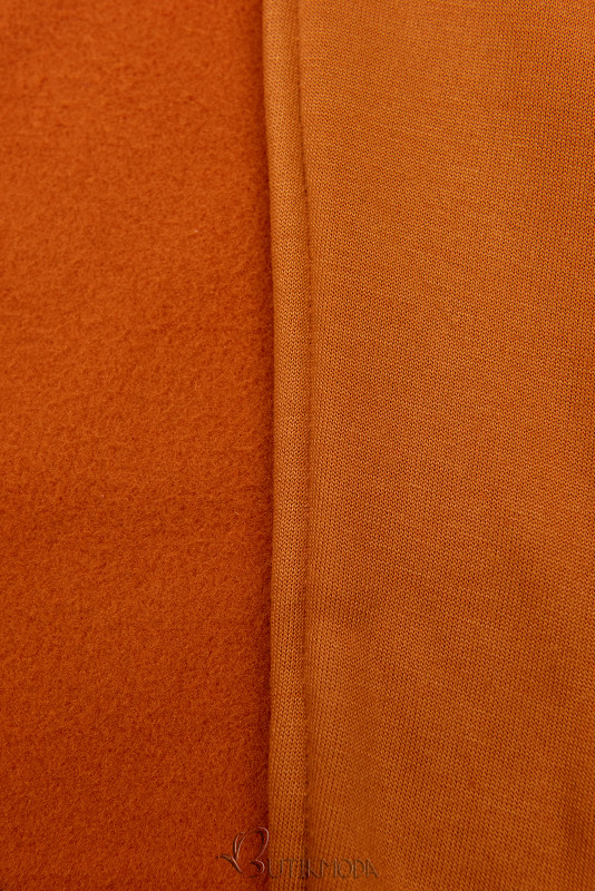 Terrakotta színű hosszű felső aszimmetrikus cipzárral