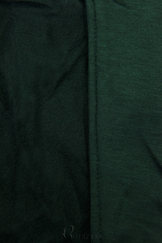 Smaragdzöld színű hosszű felső aszimmetrikus cipzárral