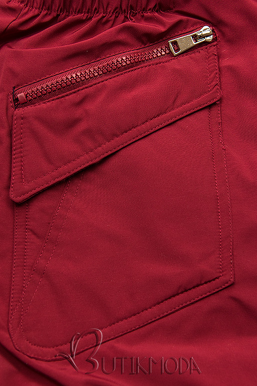Kifordítható kabát behúzással - piros és fekete színű