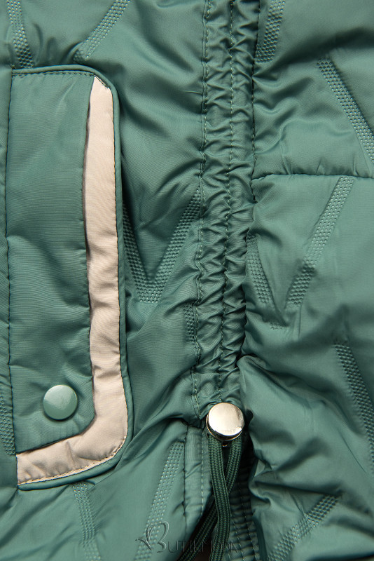 Zöld színű sportos steppelt dzseki
