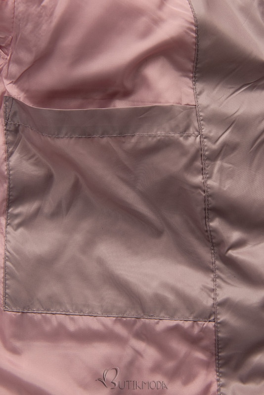 Vintage rózsaszínű átmeneti hosszú kabát