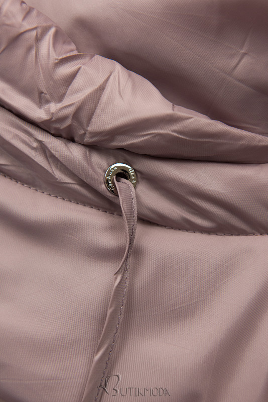 Vintage rózsaszínű átmeneti hosszú kabát