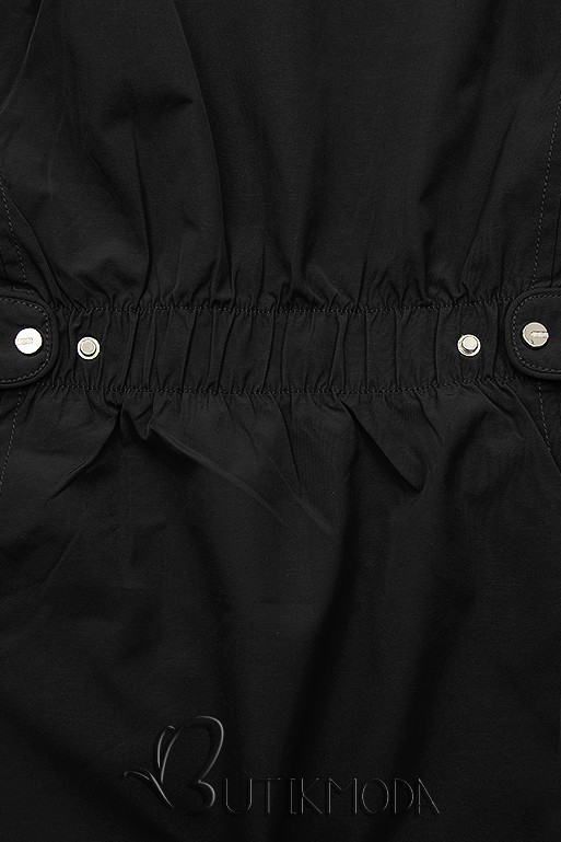 Kifordítható kabát behúzással - fekete színű