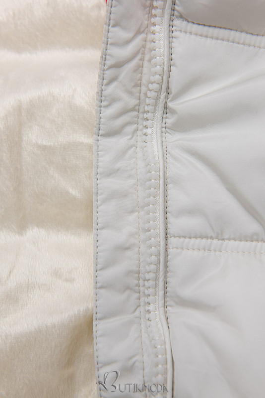 Fehér színű téli kabát steppelt kivitelben
