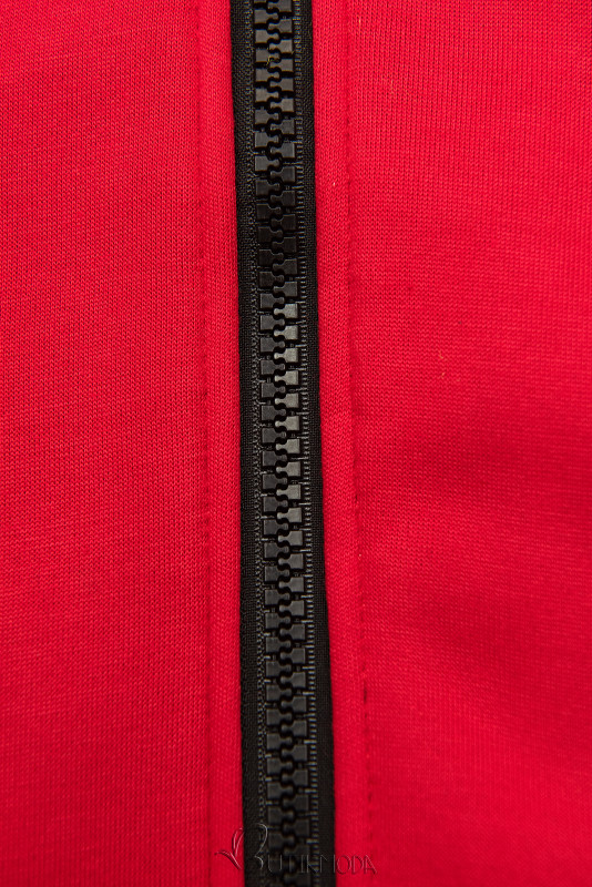 Piros színű sportos felső hosszított fazonban