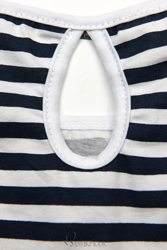 Kék és fehér színű csíkos ruha II.