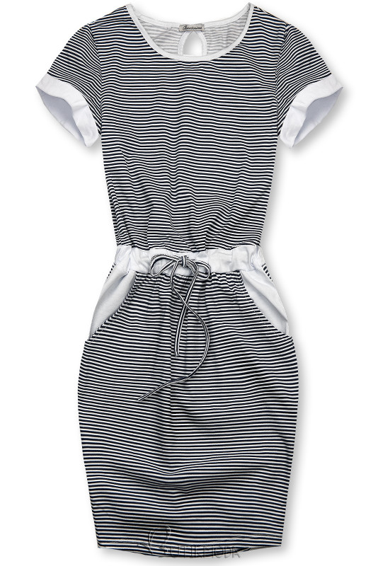 Kék és fehér színű csíkos ruha IV.