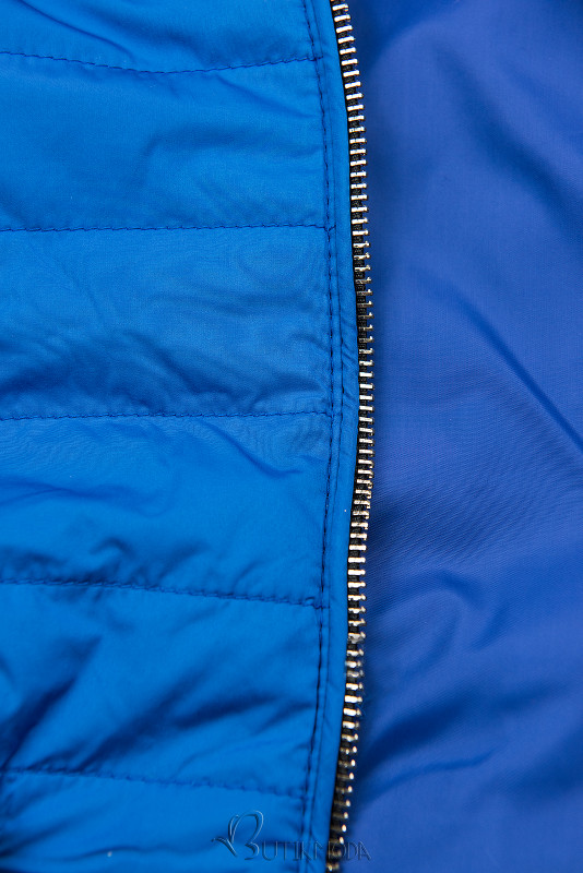 Kobaltkék színű steppelt könnyű kabát