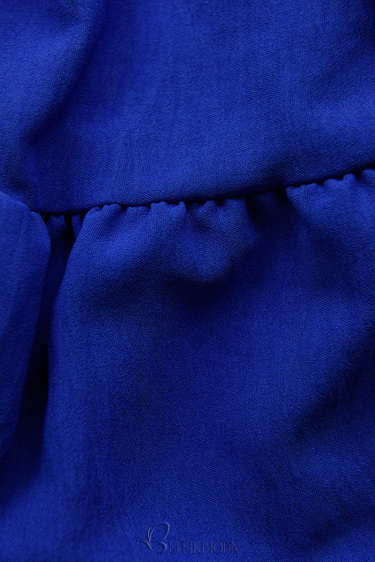 Kobaltkék színű nyári midi ruha övvel