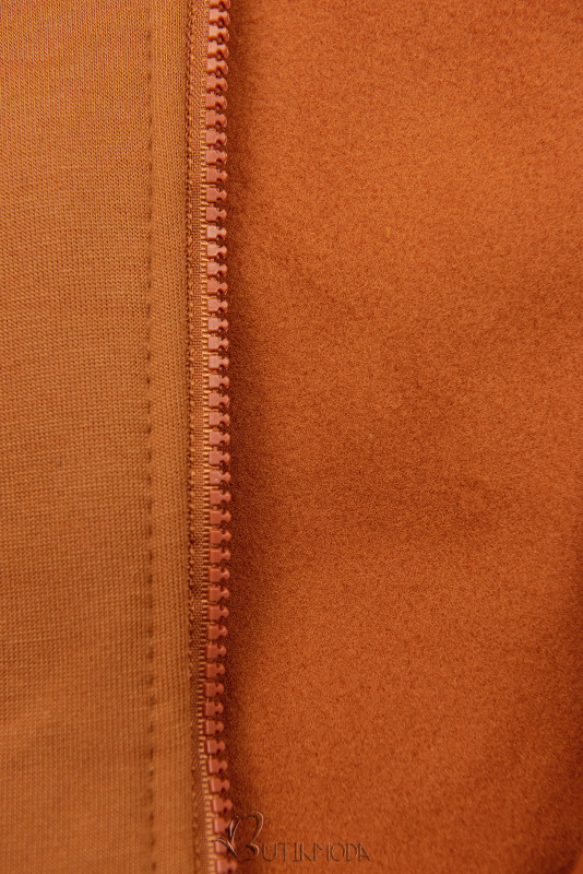 Terrakotta színű hosszított felső cipzárral