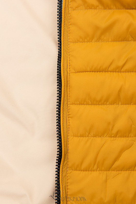 Kifordítható átmeneti dzseki - sárga és bézs színű