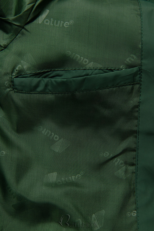 Átmeneti dzseki hosszított fazonban - zöld színű
