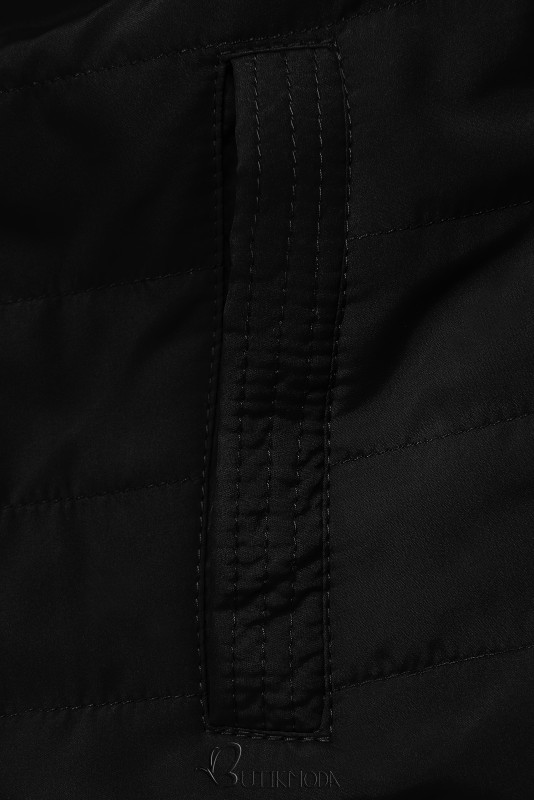 Átmeneti kifordítható parka kapucnival - khaki és fekete színű